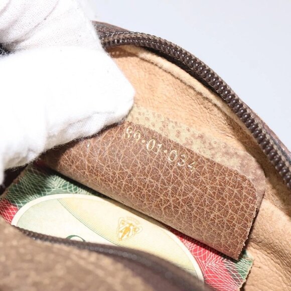 GUCCI GG Supreme Web Sherry Line Clutch Bag PVC Beige - Picture 12 of 15